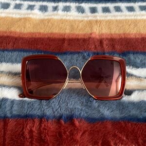 Toms Bold Square Sunglasses - Red and Gold